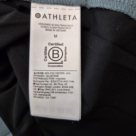 ATHLETA Activewear Swing Pleated Sleeveles Stretch Top Teal and Black Medium - Picture 10 of 14